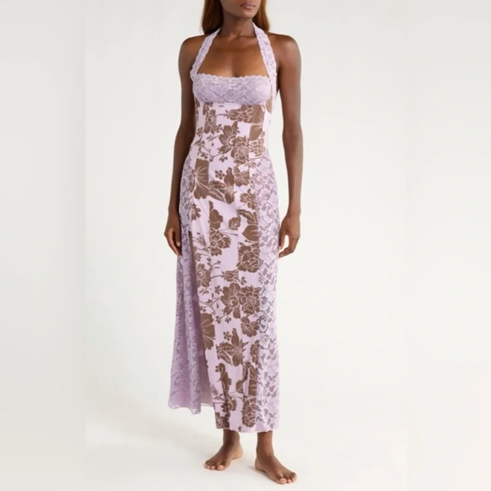 Free People X Intimately FP Love You Most Printed Maxi Dress in Lavender